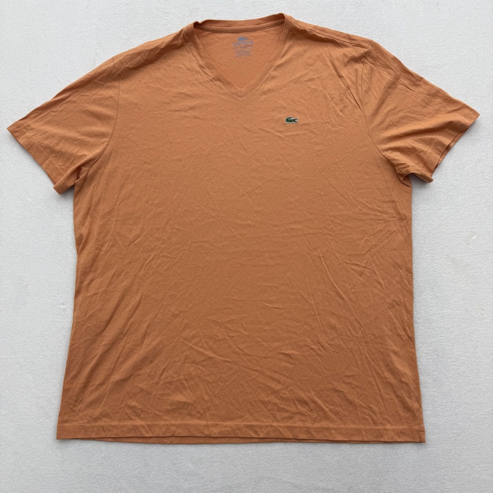 Lacoste T-Shirt Lot Mens 9 XXL White Green Orange V-Neck Pima Cotton 3 Pack - Picture 5 of 13